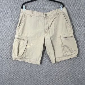 Nike Cargo Shorts Mens 36 Beige Khaki Pockets Flat Front Baggy‎ Skater Outdoor